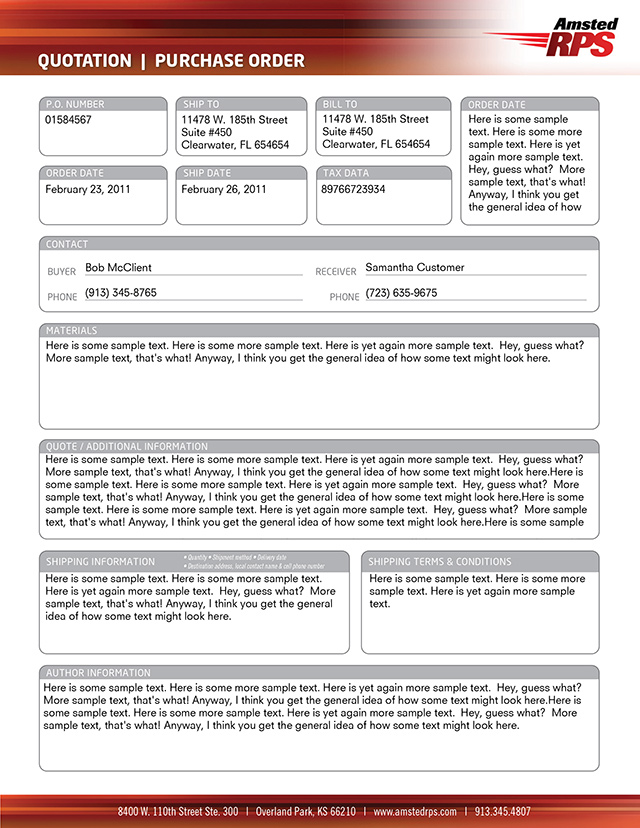 Invoice/Order Form Design