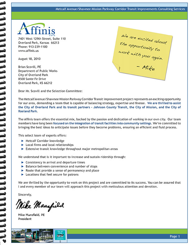 Proposal for Transit Improvement Consulting Contract