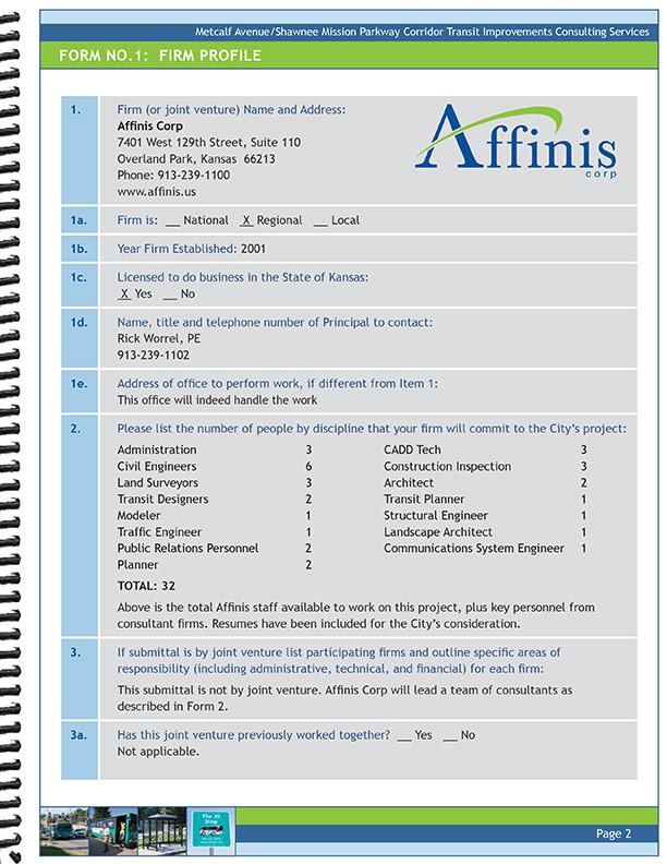 Proposal for Transit Improvement Consulting Contract