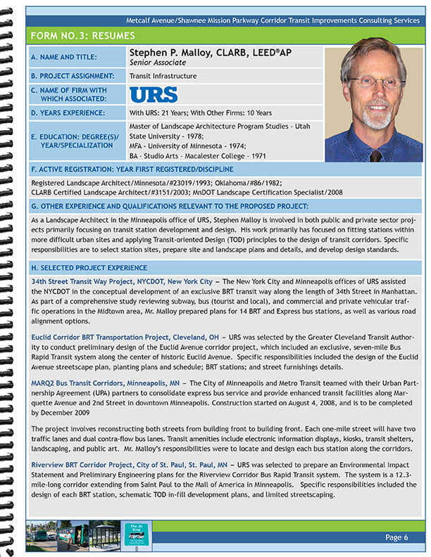 Proposal for Transit Improvement Consulting Contract