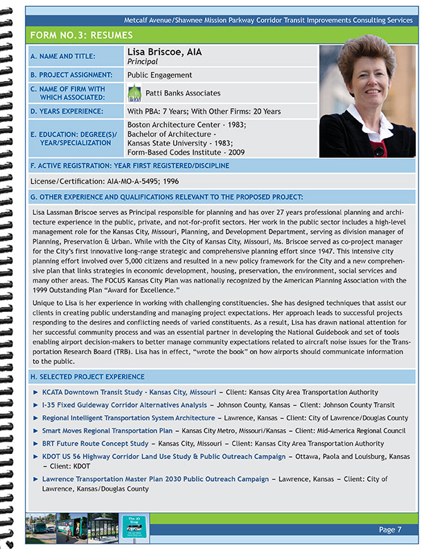 Proposal for Transit Improvement Consulting Contract