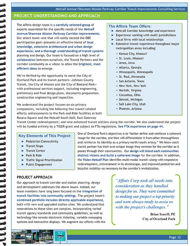 Proposal for Transit Improvement Consulting Contract