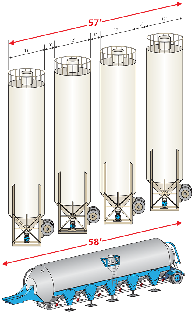 Pig and Silos Illustration