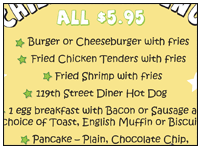 Kids' Placemat Menu Design